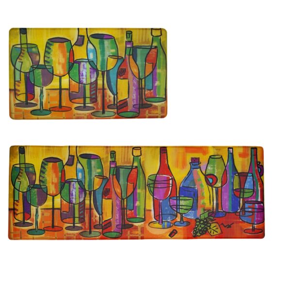 UpNUpCo Artistic Beautiful Anti Fatigue Memory Foam Kitchen Floor Mat – Unique Floor Mat – Pain Relief Padded Kitchen Mat – Floor Mats in Front of Sink – 2 Pieces - Image 2