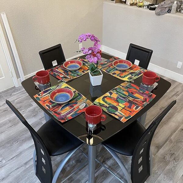 UpNUpCo Artistic Colorful Placemats - Unique & Cute - Decorative & Fun - Placemats Dining Table Set - Stain Resistant - Beautiful Kitchen Décor - Image 2