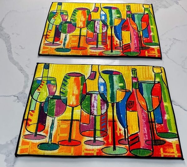 UpNUpCo Artistic Colorful Placemats - Unique & Cute - Decorative & Fun - Placemats Dining Table Set - Stain Resistant - Beautiful Kitchen Décor